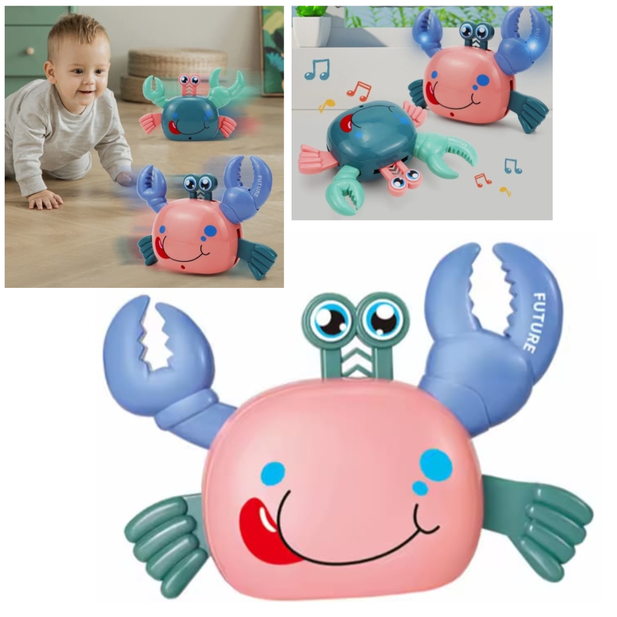 Düşmeyen Hareketli Akıllı Yürüyen Yengeç Sesli ve Işıklı