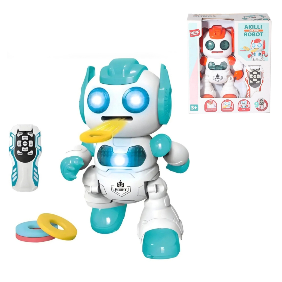 Seher Oyuncak Disk Atan Kumandalı Robot Şarkı Söyler Dans Eder