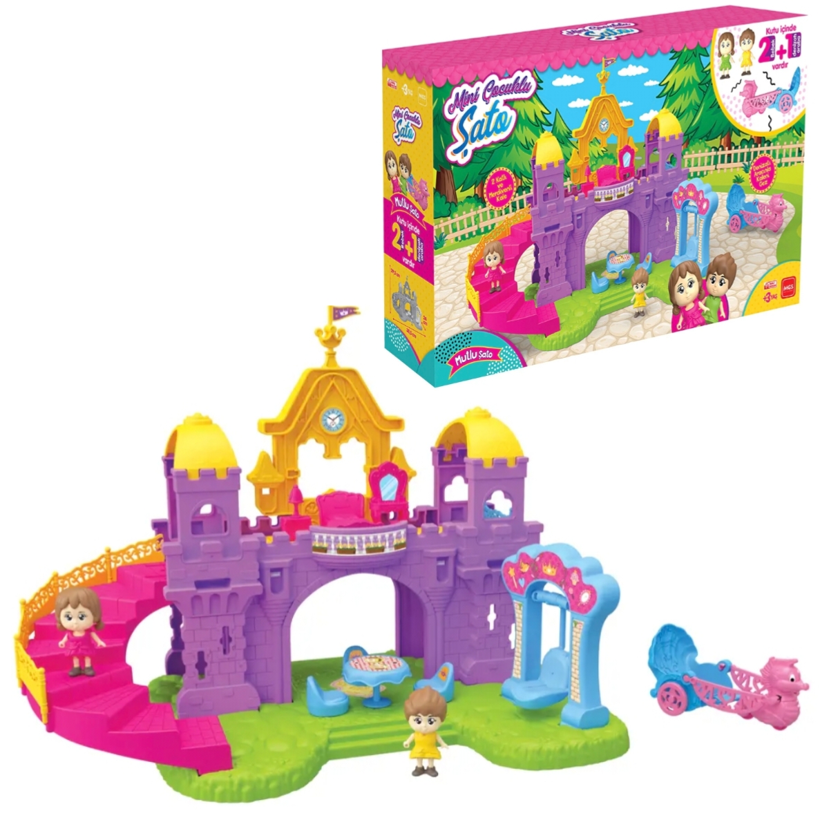 Mutlu Şato Seti 2 Katlı ve Merdivenli Kale