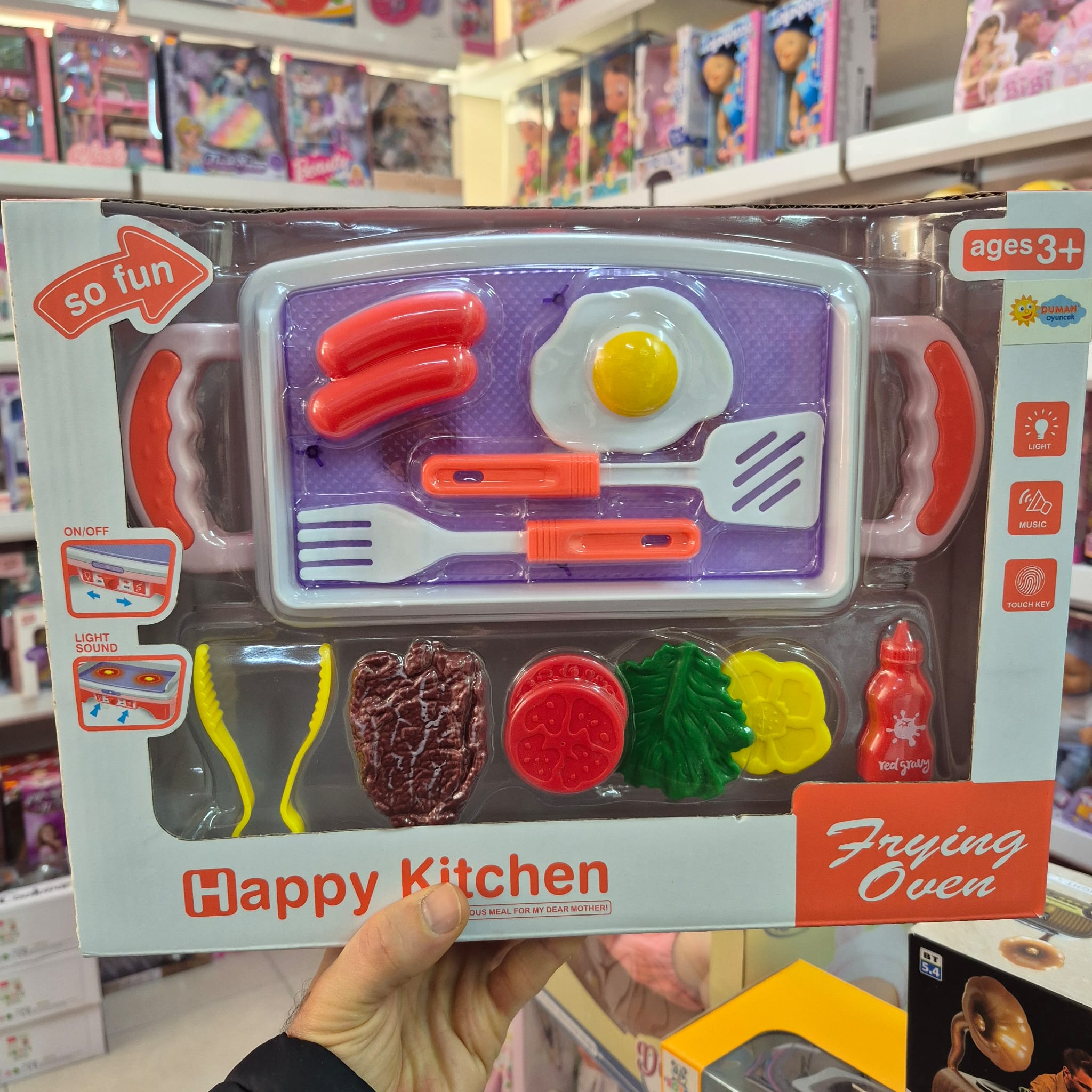 Pilli Işıklı ve Sesli Barbekü Izgara Oyuncak Yemek Seti